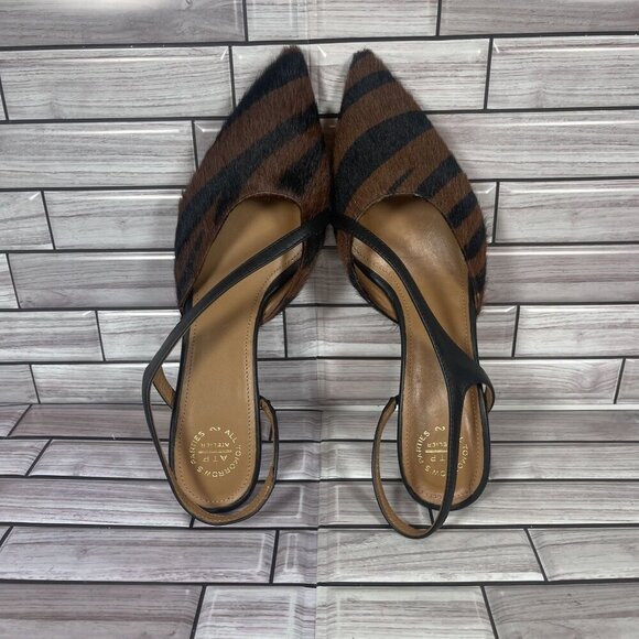 APT ATELIER Women's Riano Animal-Print Asymmetrical Slingback Pumps Size 10-NEW - Picture 6 of 9